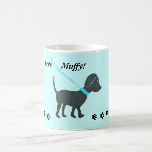 personalisierte schwarze Labrador-Tasse Verwandlungstasse