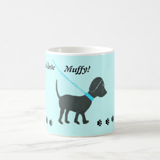 personalisierte schwarze Labrador-Tasse Verwandlungstasse