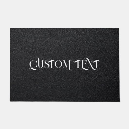 PERSONALISIERTE SCHWARZE LEDERTÜR FUßMATTE (Vorderseite)