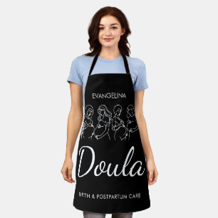 Personalisierte schwarze Linienkunst Hebamme Doula Schürze