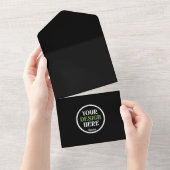 Personalisierte schwarze Logo-QR-Code-Geschäftsver All In One Einladung (Abreißtisch)