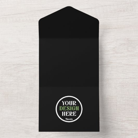 Personalisierte schwarze Logo-QR-Code-Geschäftsver All In One Einladung (Innen)