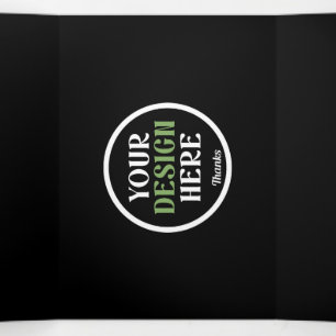 Personalisierte schwarze Logo-QR-Code-Geschäftsver Dreifach Gefaltete Karte