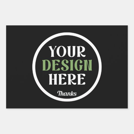 Personalisierte schwarze Logo-QR-Code-Geschäftsver Geschenkpapier Set (Vorderseite)