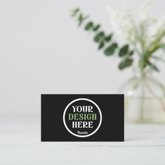 Personalisierte schwarze Logo-QR-Code-Geschäftsver Visitenkarte (Stehend Vorderseite)