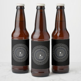 Personalisierte schwarze LP-Vinyl Bierflaschenetikett