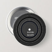 Personalisierte schwarze LP-Vinyl Button (Vorne & Hinten)