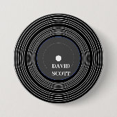 Personalisierte schwarze LP-Vinyl Button (Vorderseite)