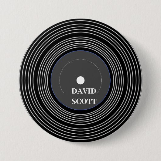 Personalisierte schwarze LP-Vinyl Button (Vorderseite)