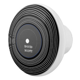 Personalisierte schwarze LP-Vinyl Keramikknauf
