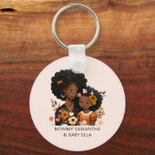 Personalisierte Schwarze Mama und Tochter (13) Schlüsselanhänger (Rückseite)