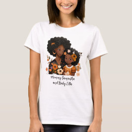 Personalisierte Schwarze Mama und Tochter (13) T-Shirt
