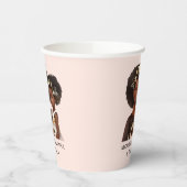 Personalisierte Schwarze Mama und Tochter (18) Pappbecher (Links)