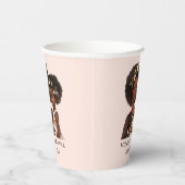 Personalisierte Schwarze Mama und Tochter (18) Pappbecher (Rechts)