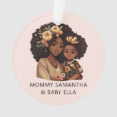 Personalisierte Schwarze Mama und Tochter (19) Ornament (Vorderseite)
