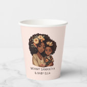 Personalisierte Schwarze Mama und Tochter (19) Pappbecher (Vorderseite)
