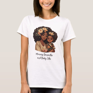 Personalisierte Schwarze Mama und Tochter (19) T-Shirt