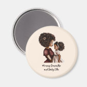 Personalisierte Schwarze Mama und Tochter (3) Magnet (Vorderseite/Rückseite)