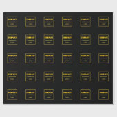 Personalisierte schwarze moderne benutzerdefiniert geschenkpapier (Flach)