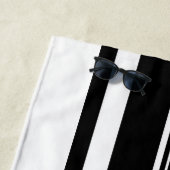 Personalisierte schwarze, moderne Rennstreifen Strandtuch (Beispiel)