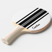 Personalisierte schwarze, moderne Rennstreifen Tischtennis Schläger (Vorderseite)