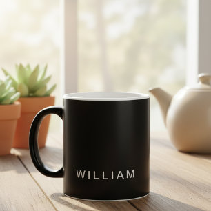 Personalisierte schwarze & Monogramm mit individue Verwandlungstasse