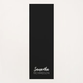 Personalisierte schwarze Monogramm-Name Yogamatte (Vorderseite)