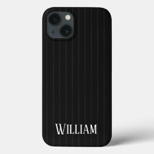 Personalisierte schwarze Nadelstreifen Case-Mate i iPhone Hülle