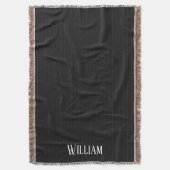 Personalisierte schwarze Nadelstreifen Decke (Vorderseite Vertikal)