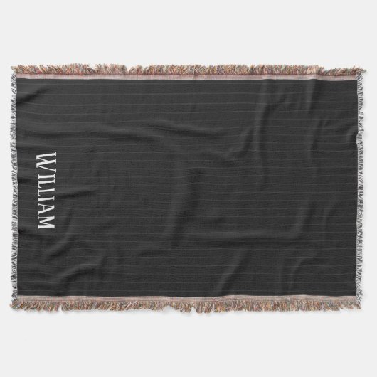 Personalisierte schwarze Nadelstreifen Decke (Vorderseite)