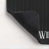 Personalisierte schwarze Nadelstreifen Mousepad (Ecke)