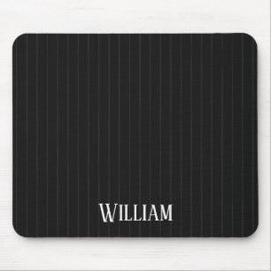 Personalisierte schwarze Nadelstreifen Mousepad