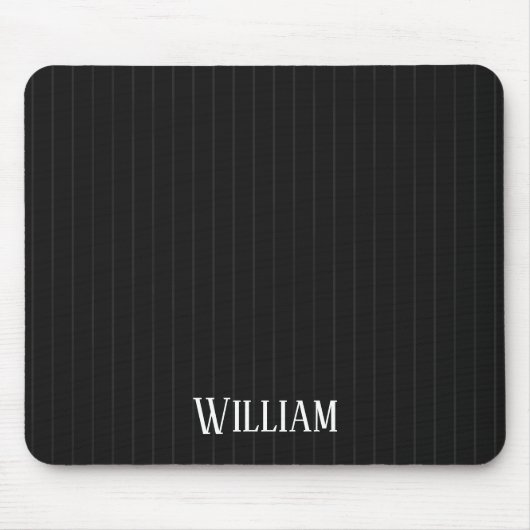 Personalisierte schwarze Nadelstreifen Mousepad (Vorne)