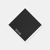 Personalisierte schwarze Nadelstreifen Serviette (Ecke)