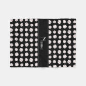 Personalisierte schwarze Namensbaseball Fleecedecke (Vorderseite (Horizontal))