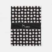 Personalisierte schwarze Namensbaseball Fleecedecke (Vorderseite)