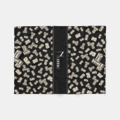 Personalisierte schwarze Namensdominos Fleecedecke (Vorderseite (Horizontal))