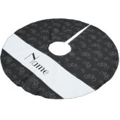 Personalisierte schwarze Namensfahrräder Polyester Weihnachtsbaumdecke (Schrägansicht)