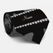 Personalisierte schwarze Namensschmetterlinge Krawatte (Gerollt)