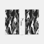 Personalisierte schwarze Namenstarnung Fleecedecke (Vorderseite (Horizontal))