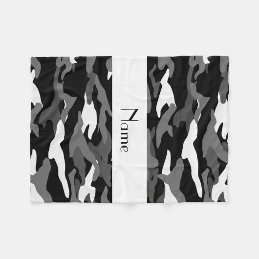 Personalisierte schwarze Namenstarnung Fleecedecke (Vorderseite (Horizontal))