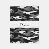 Personalisierte schwarze Namenstarnung Fleecedecke (Vorderseite)