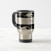 Personalisierte schwarze Namenstarnung Reisebecher (Vorderseite Links)