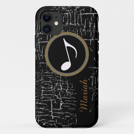 personalisierte schwarze Noten Case-Mate iPhone Hülle (Rückseite)