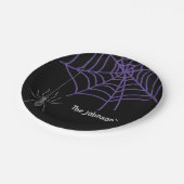 Personalisierte schwarze Papierplatte mit Imitat-S Pappteller (Schrägansicht)