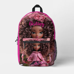 Personalisierte schwarze Puppe Bedruckter Rucksack