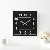 Personalisierte Schwarze Quadrat-Wall-Uhr Quadratische Wanduhr (Zuhause)