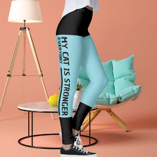 Personalisierte schwarze Robin-Ei-blaue Streifen K Leggings
