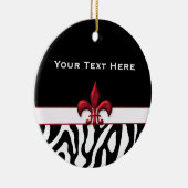 Personalisierte schwarze rote Zebra-Lilie Keramikornament (Rechts)