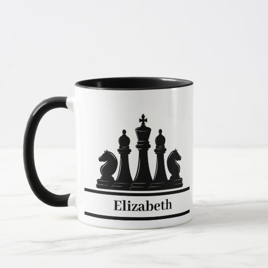 Personalisierte schwarze Schachpartien Tasse (Links)